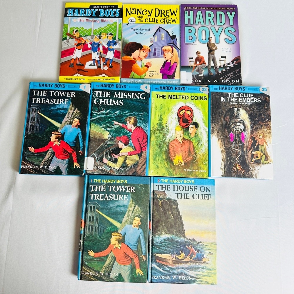Vintage The Hardy Boys Nancy Drew Mystery Book Lot of 9 Franklin Dixon Classic